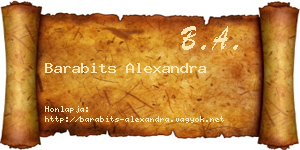 Barabits Alexandra névjegykártya
