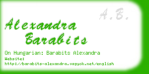 alexandra barabits business card